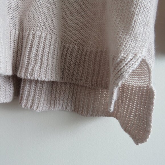 MARGARET O'LEARY 100% Linen Loose Fit Knit Sweater Neutral Tan Beachy - Size S - Picture 8 of 16
